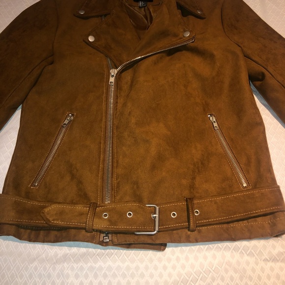 Forever 21 Men Faux Suede Moto Jacket Size S - Picture 3 of 6